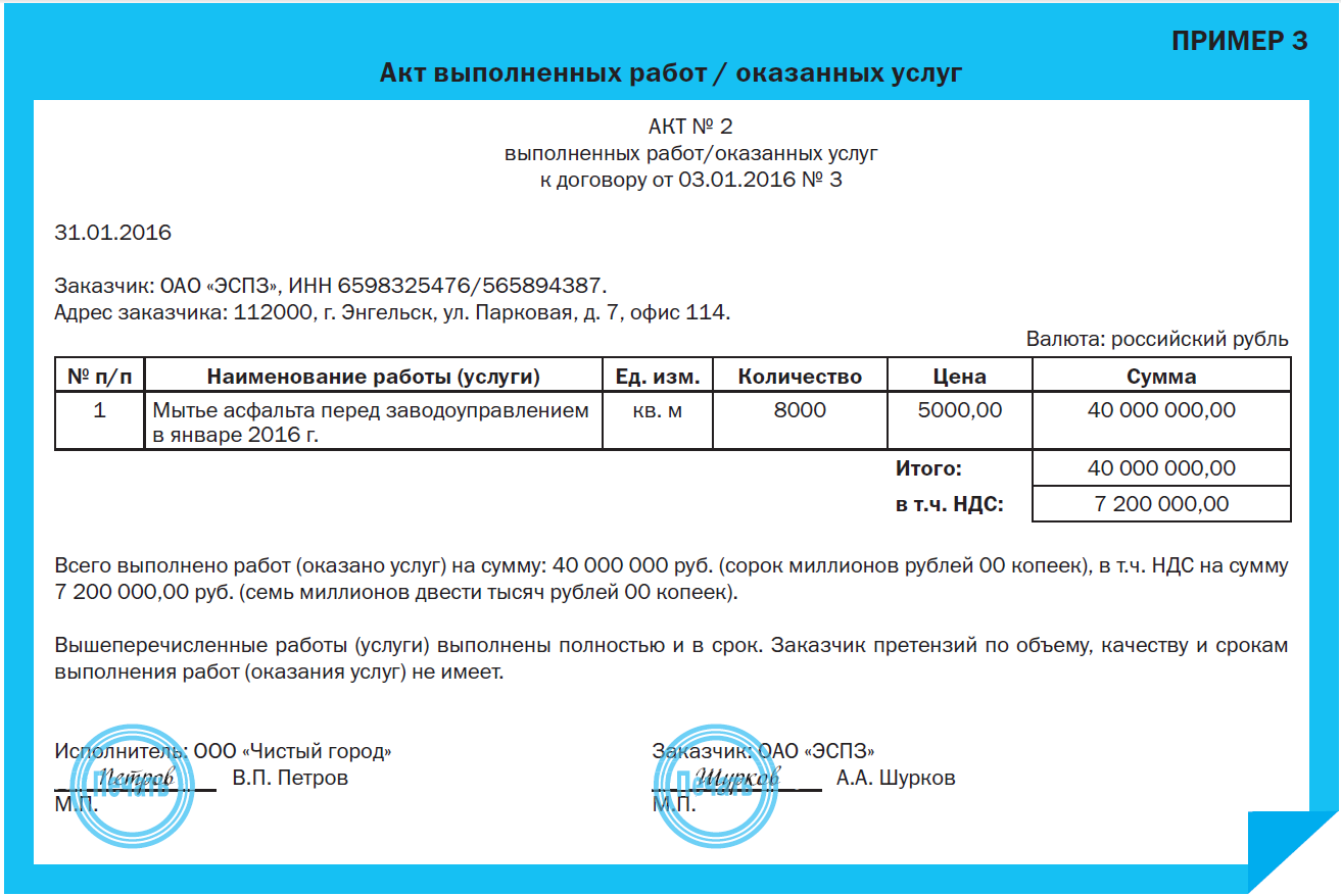 Форма исправительного акта выполненных работ образец